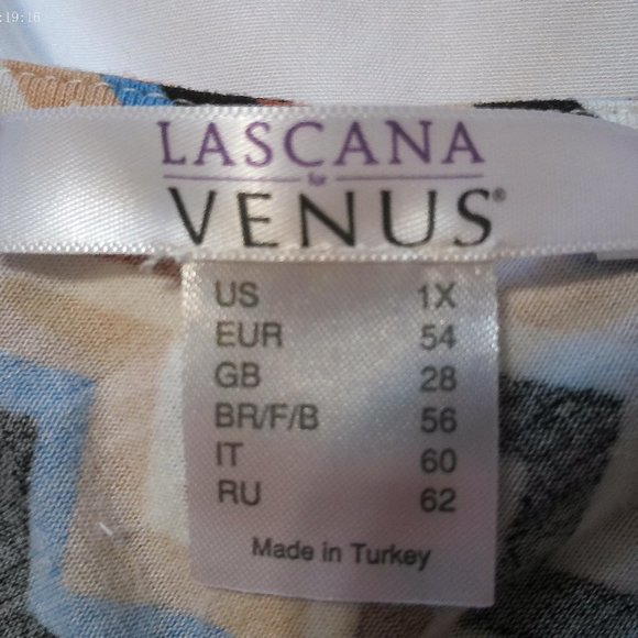 Multi-Colored Chevron Print Sleeveless Tie Waist Dress SZ 1X by Lascana Venus - Picture 6 of 8